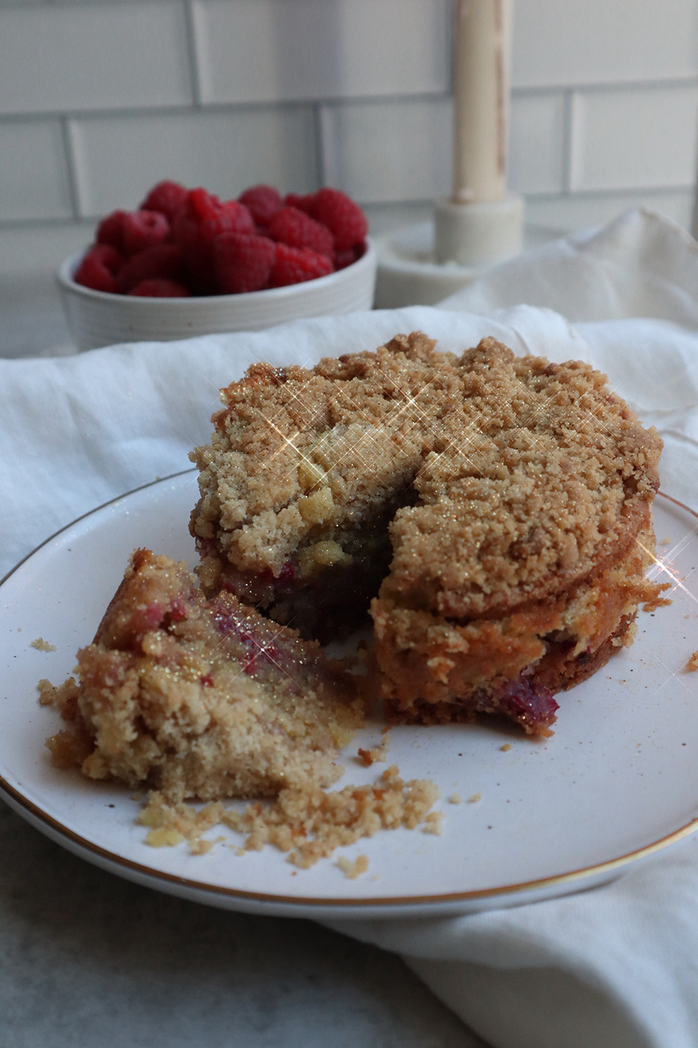 Raspberry Coffee Cake For One